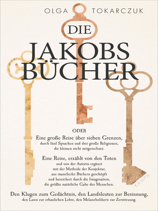 Title details for Die Jakobsbücher by Olga Tokarczuk - Available